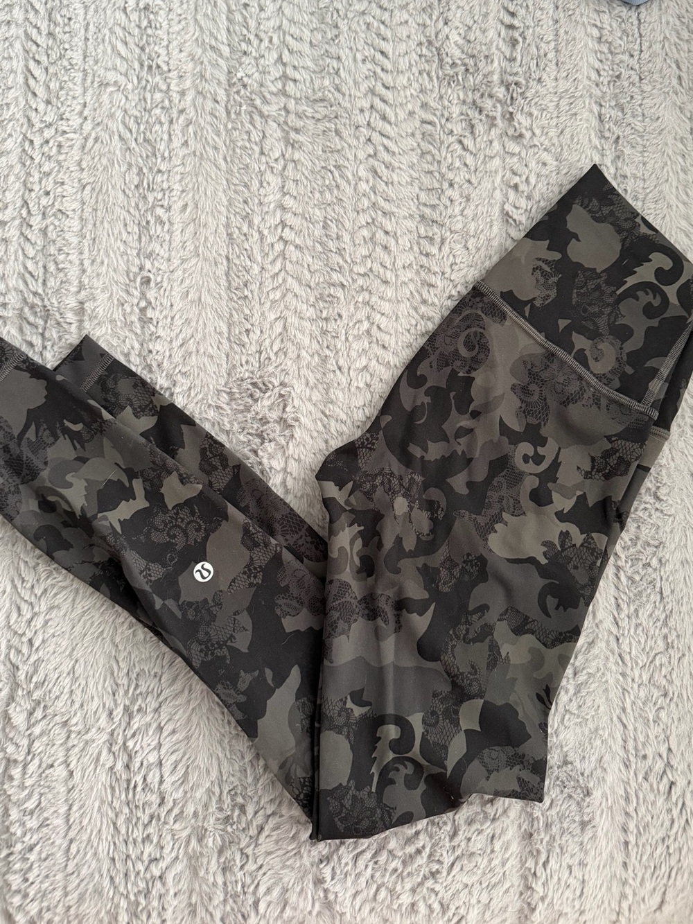 Lululemon Wunder Train High Rise Tight 25” in Hidden Heritage Lace Black size 4